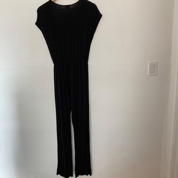 Caution To The Wind Black Wrap Top V-Neck Jumpsuit - Picture 4 of 5